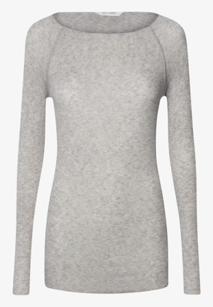 gai + lisva - Amalie L/S Wool Top Light Grey Melange